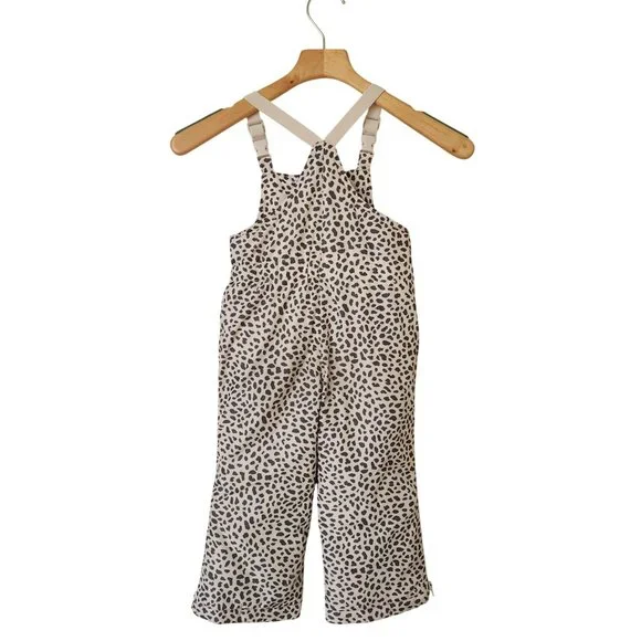 Baby Gap 3-Year-Old Snow Bib Overalls Leopard Print Fleece Winter Cute Comy Cozy - Picture 3 of 12